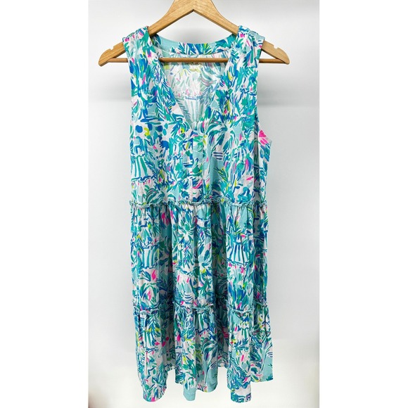 Lilly Pulitzer Dresses & Skirts - Lilly Pulitzer Lorina Swing Dress in the vibrant Blue Ibiza Cabana Size Large